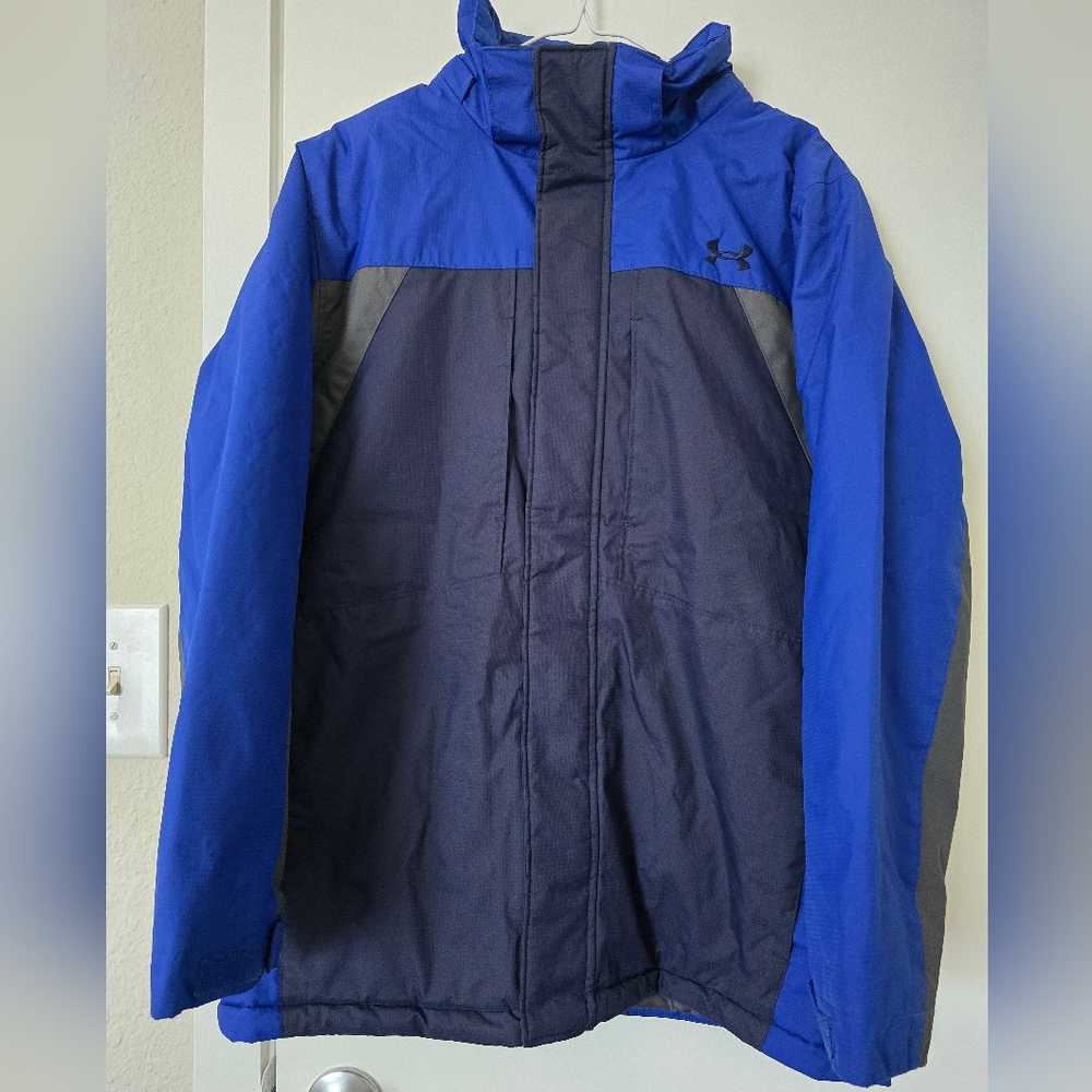 Under Armour Blue and Navy Colorblock Raincoat